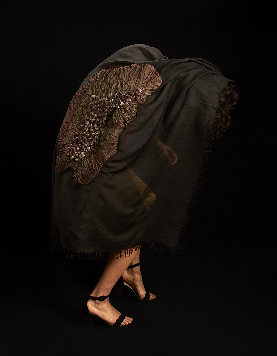 Nola wearing scarf by Yuh Okano